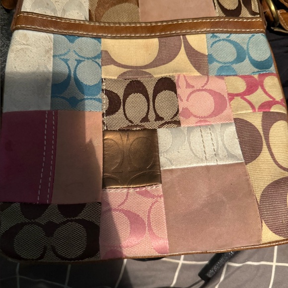 Coach Patchwork Canvas Shoulder Bag - Picture 1 of 1
